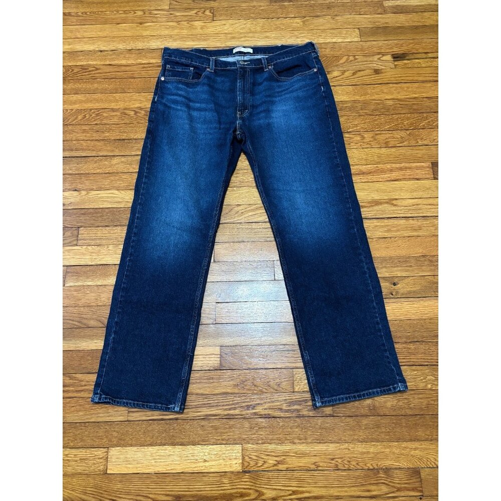 Levi Strauss Signature Mens Relaxed Fit Jeans Size 38x32 Blue Dark Wash Denim